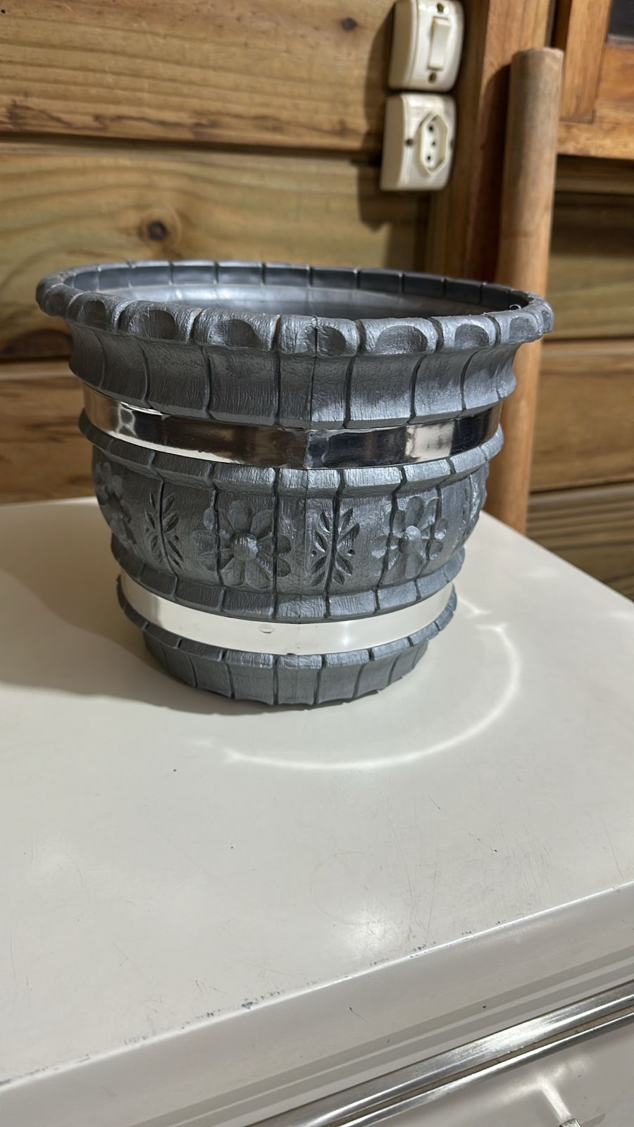 Vaso/Cachepô Flores Plástico 